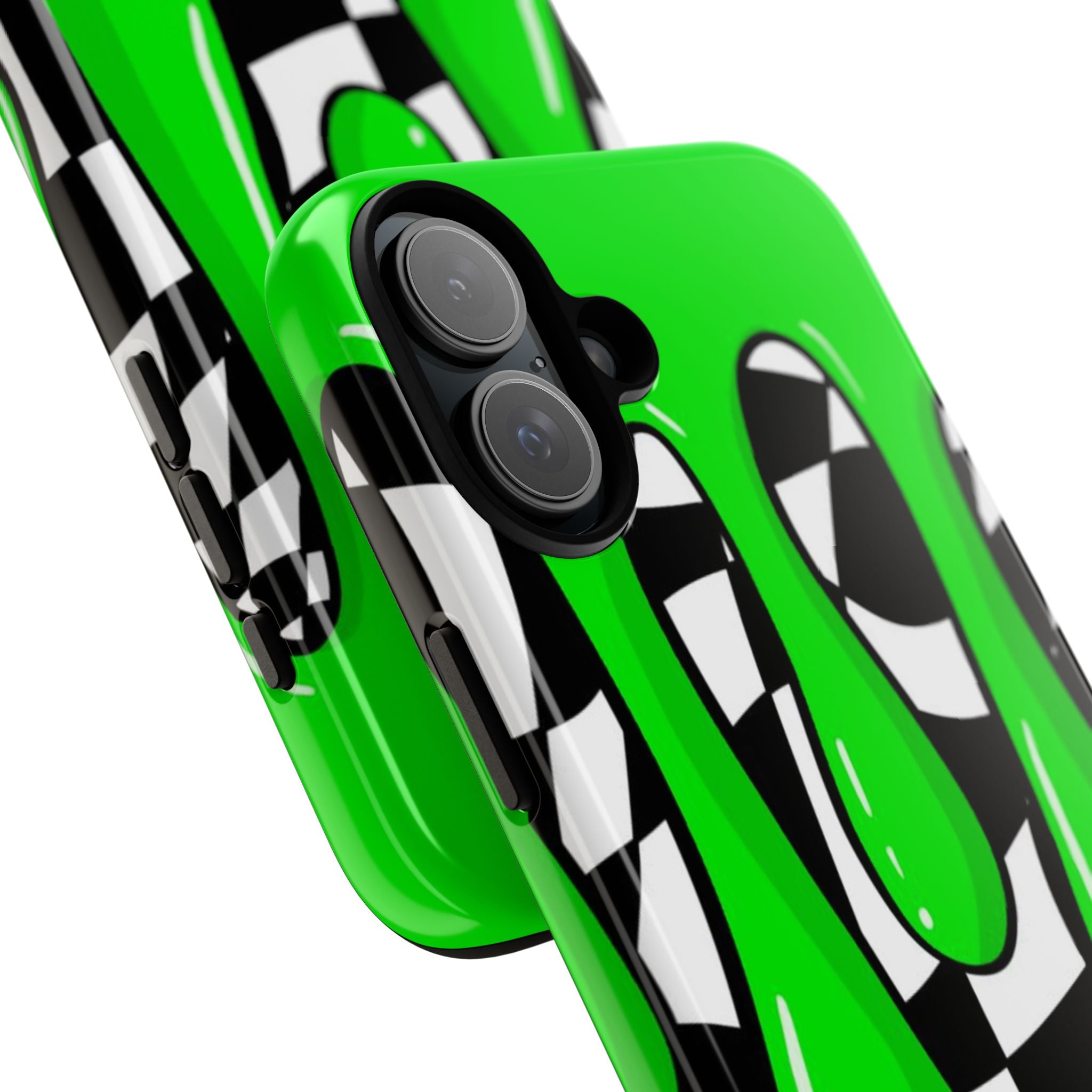 Green Slime Drip Checkerboard Phone Case | Tough Cases
