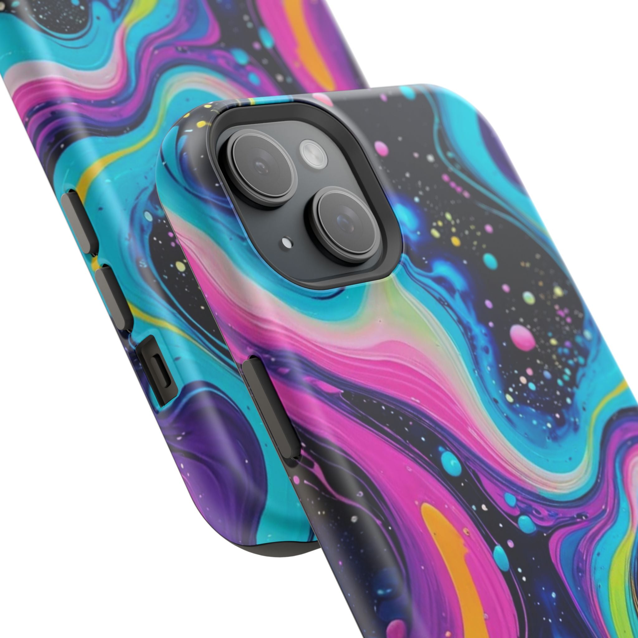 Impact-Resistant Phone Case — Neon Galaxy Swirl