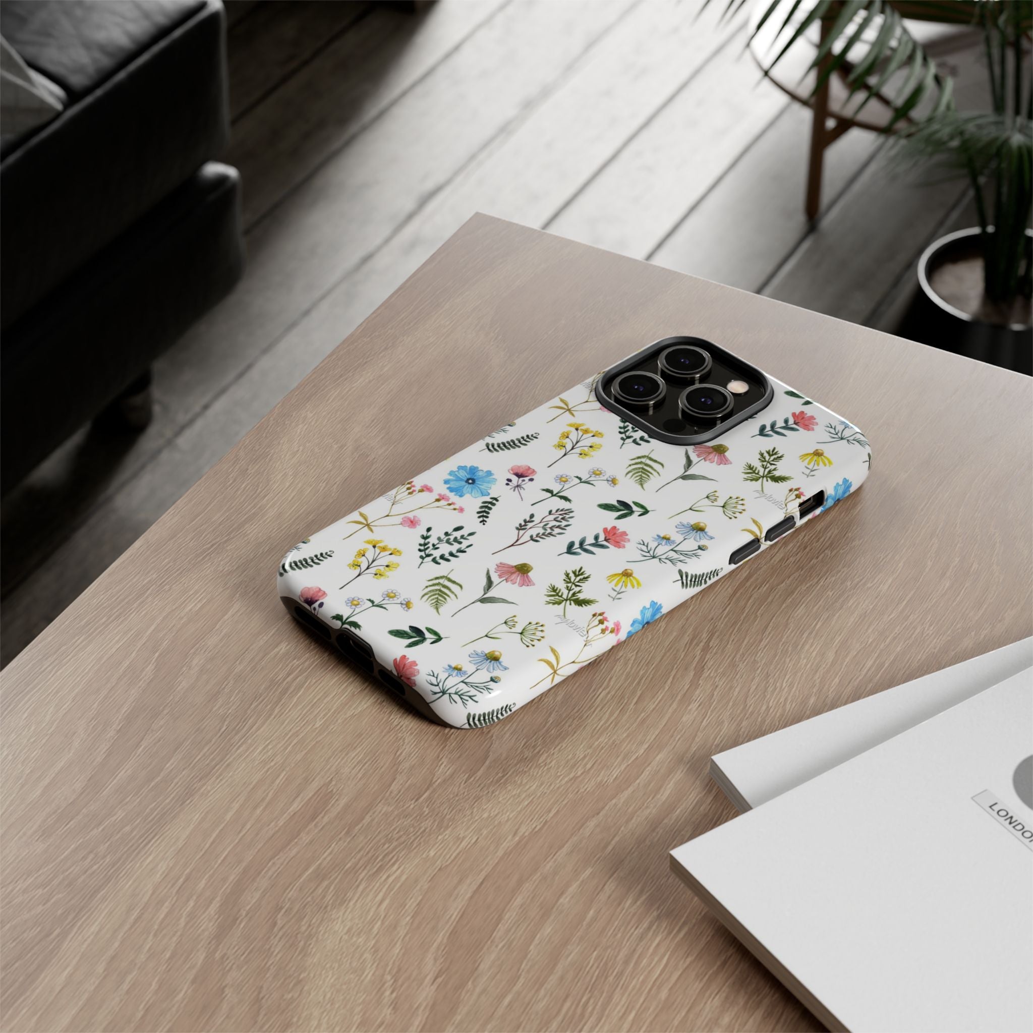Wildflower Pattern Tough Case | Floral Phone Case, Botanical Print
