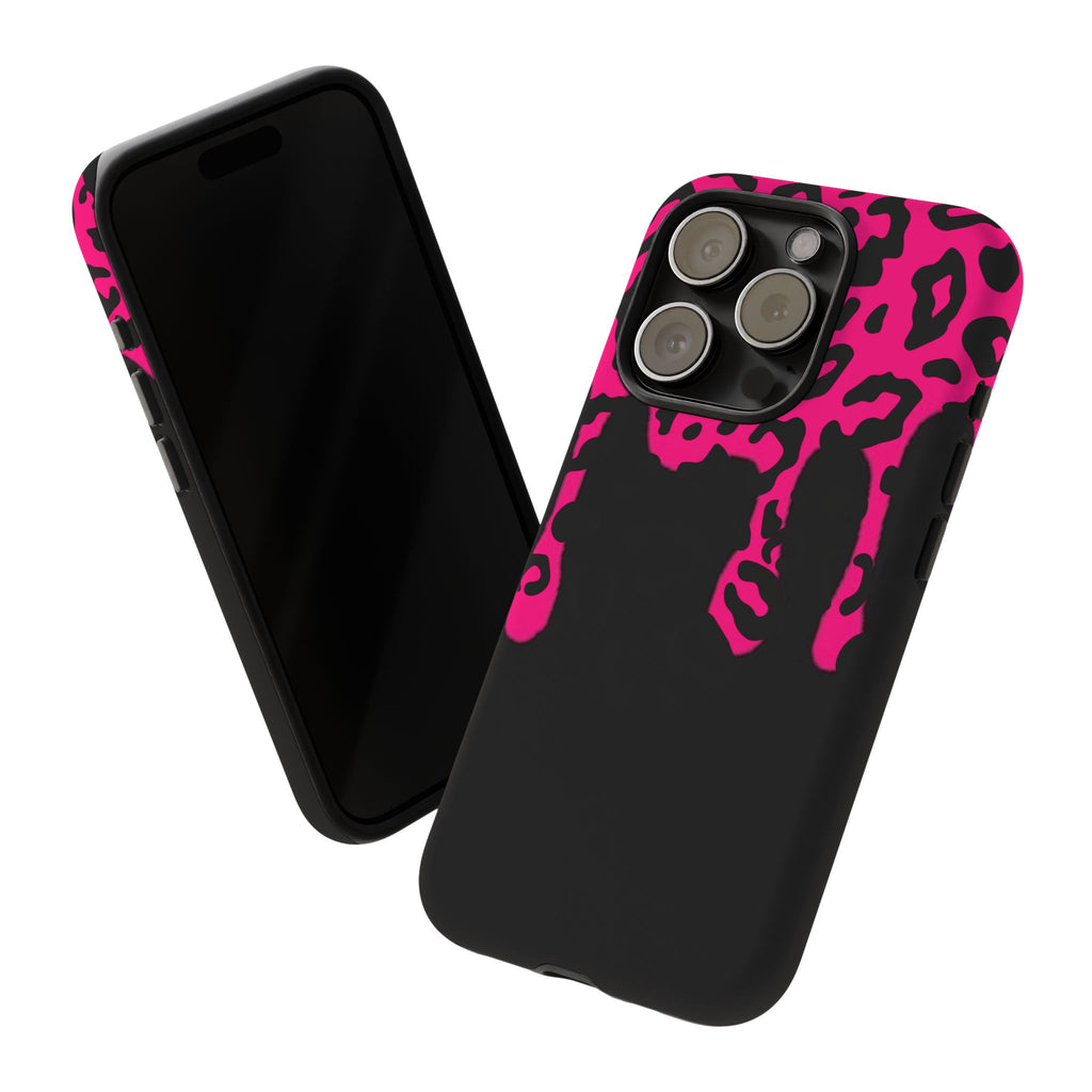 Hot Pink Leopard Drip Phone Case | Tough Case