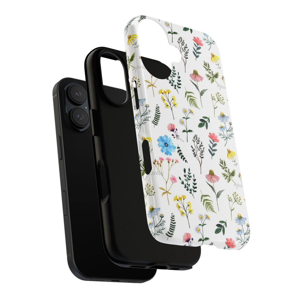 Wildflower Pattern Tough Case | Floral Phone Case, Botanical Print