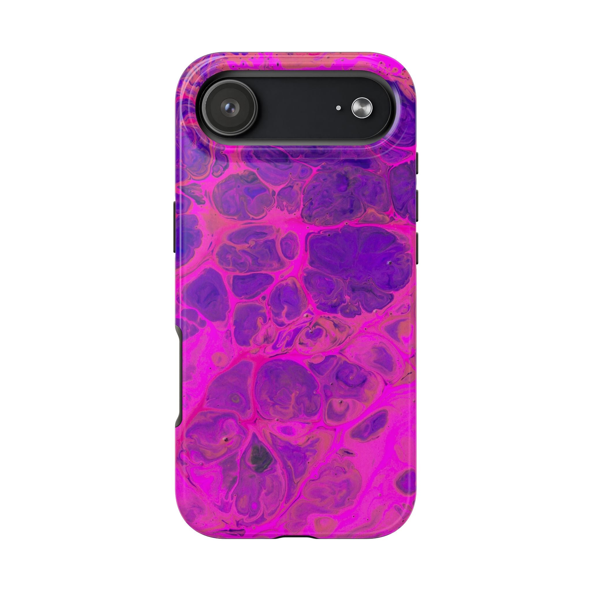Pink Marble Tough Phone Case — Protective Abstract Swirl Design