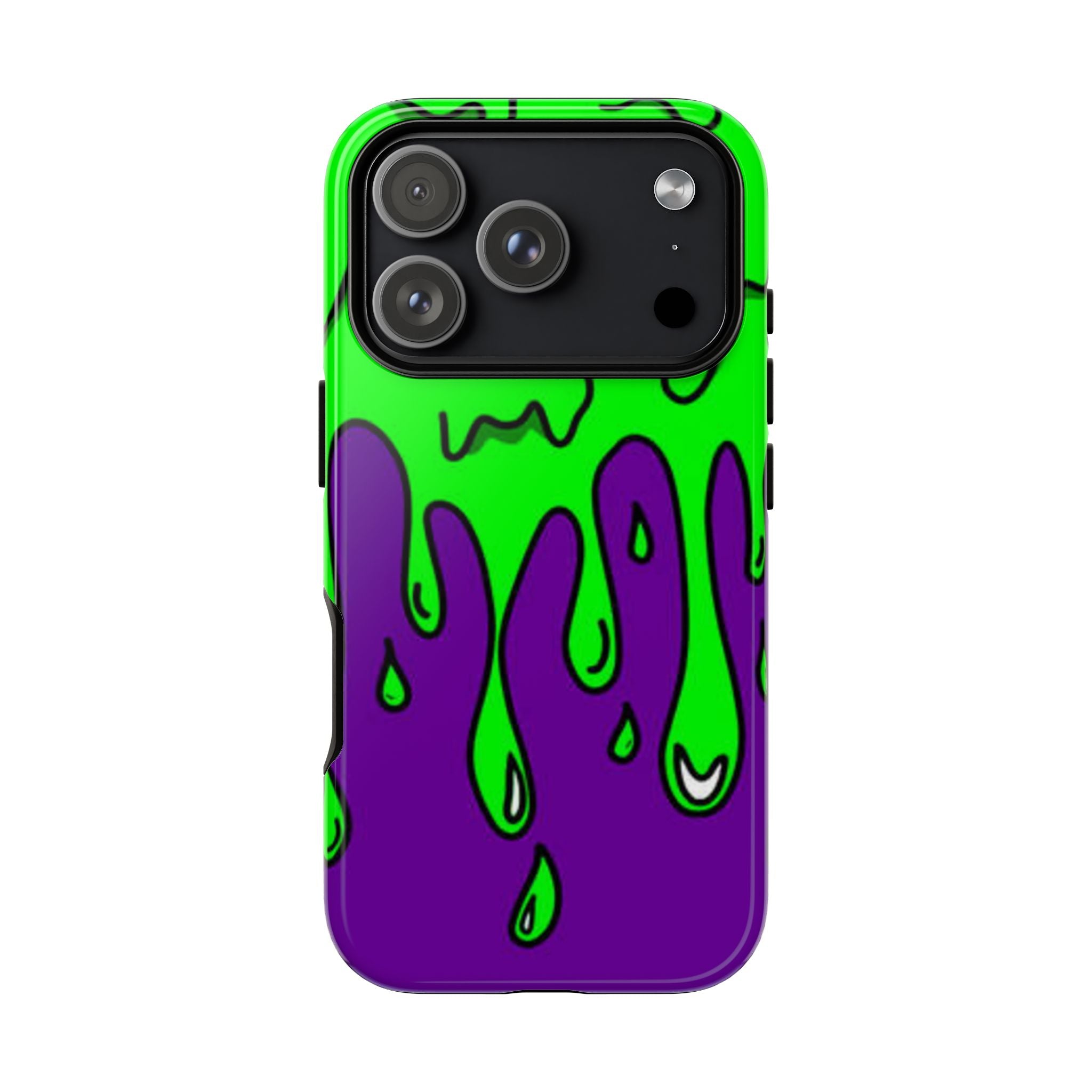 Green and Purple Drip Art Phone Case | Slim Protective Phone Case