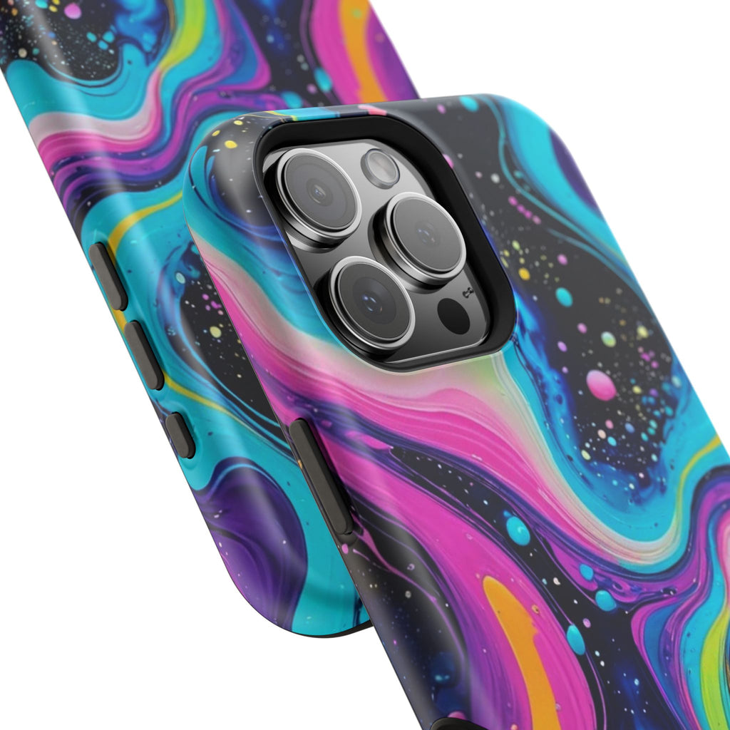 Impact-Resistant Phone Case — Neon Galaxy Swirl
