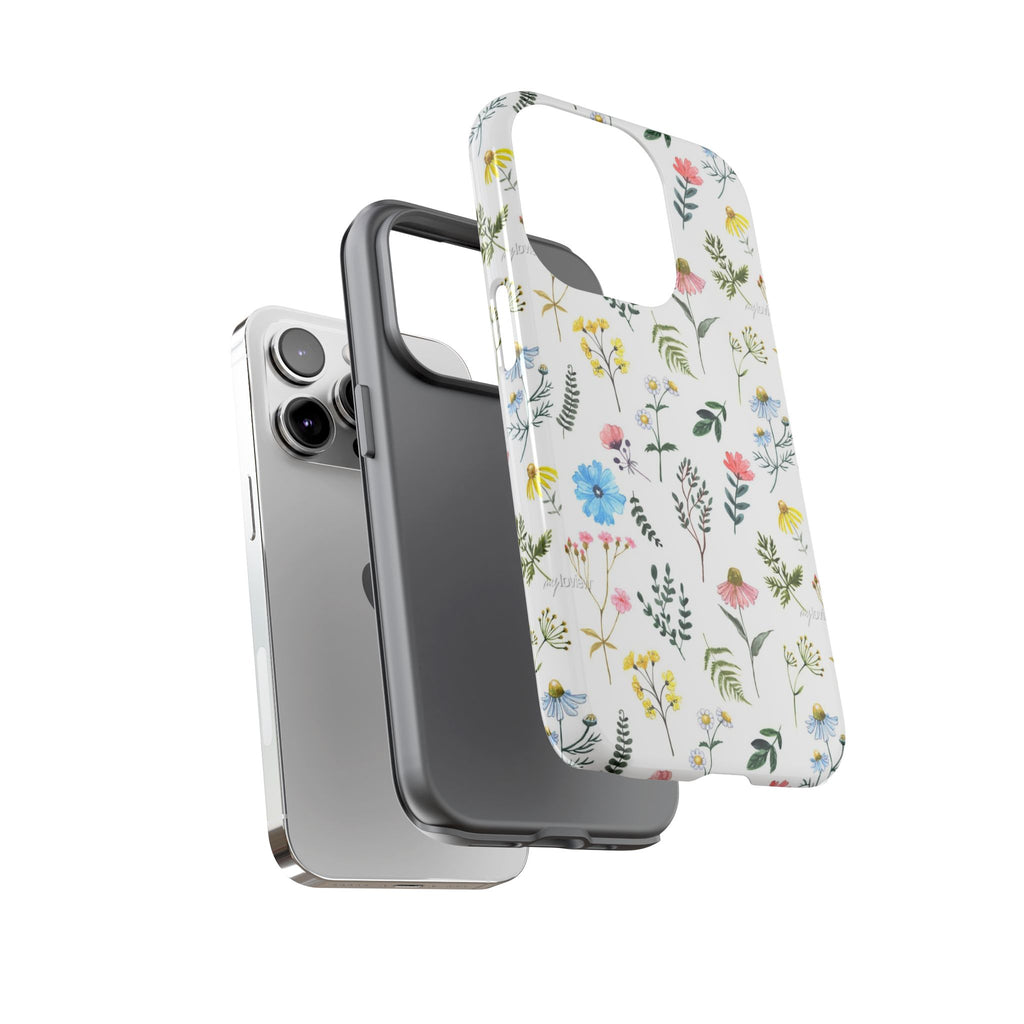 Wildflower Pattern Tough Case | Floral Phone Case, Botanical Print