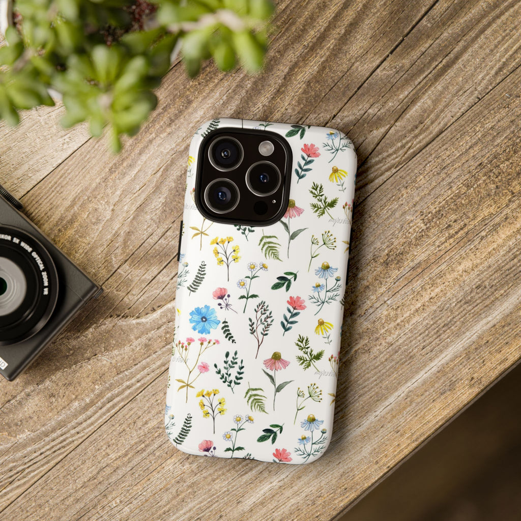 Wildflower Pattern Tough Case | Floral Phone Case, Botanical Print