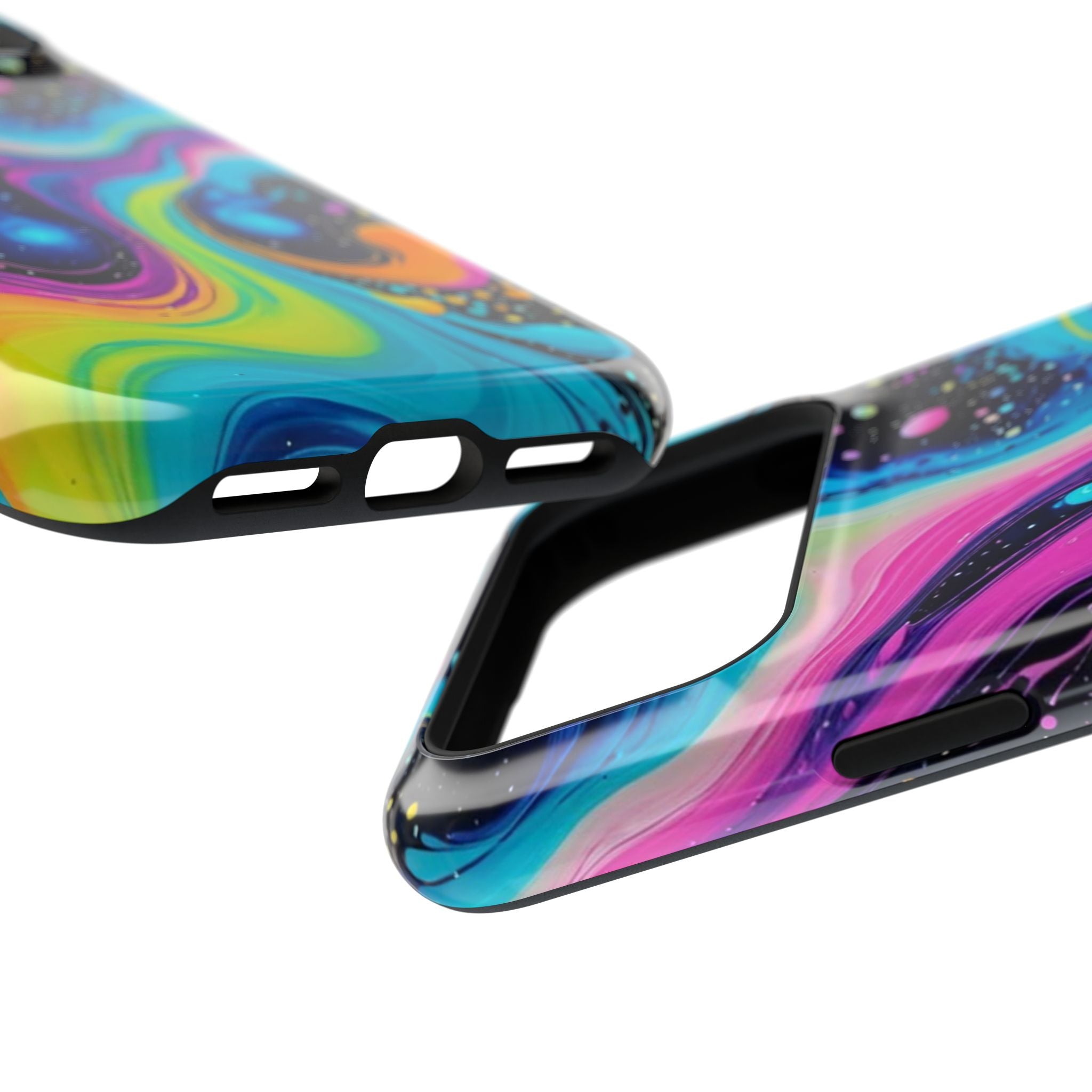 Impact-Resistant Phone Case — Neon Galaxy Swirl