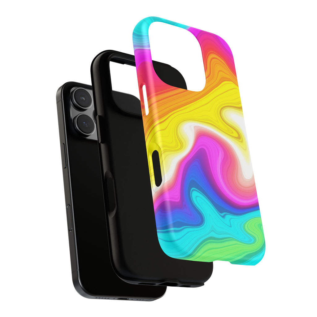 Rainbow Marble Swirl Phone Case | Tough Case
