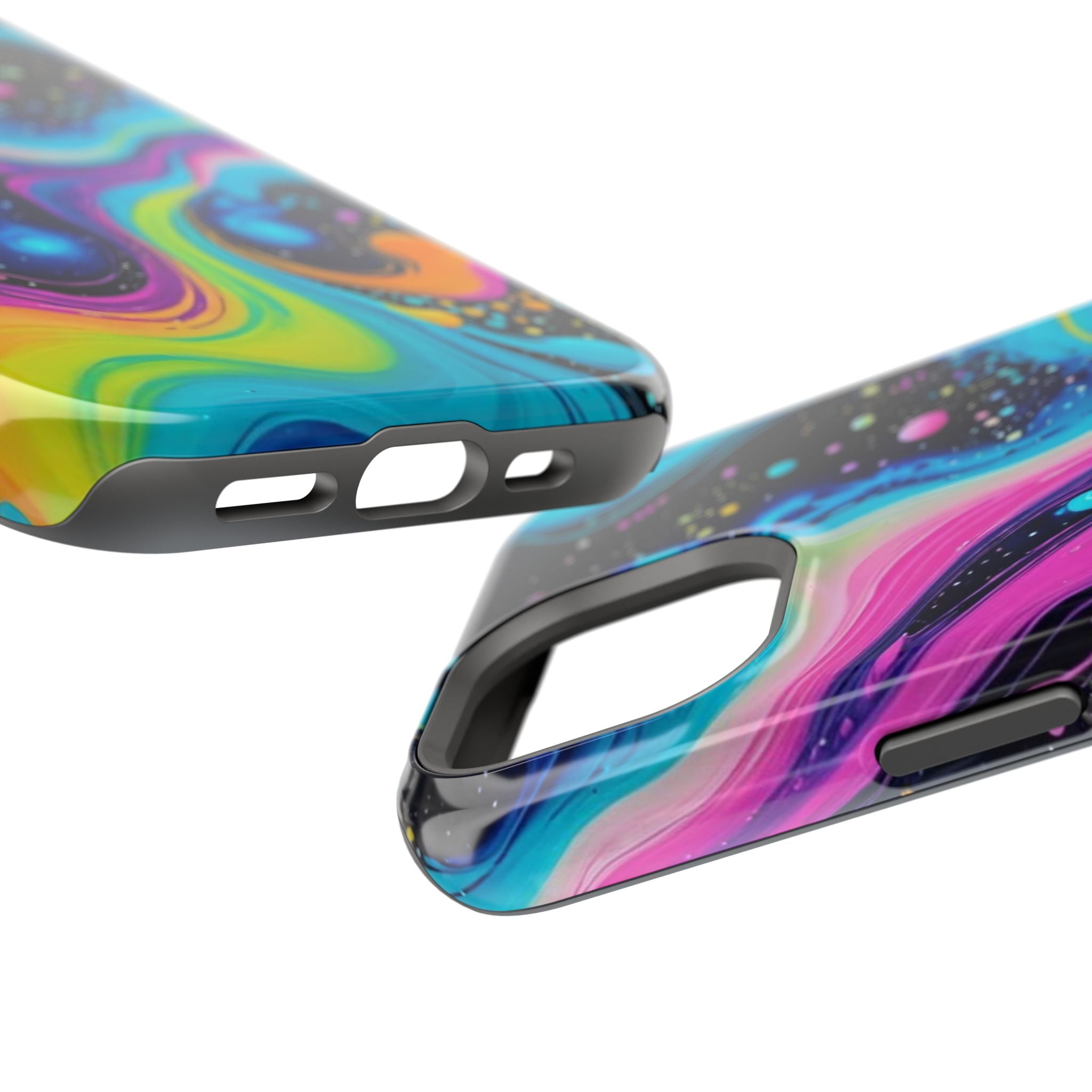 Impact-Resistant Phone Case — Neon Galaxy Swirl