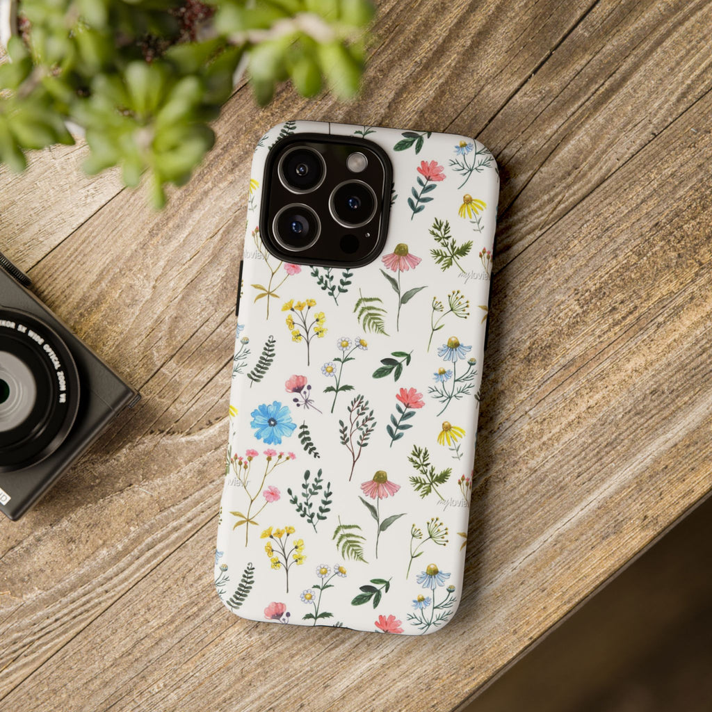Wildflower Pattern Tough Case | Floral Phone Case, Botanical Print
