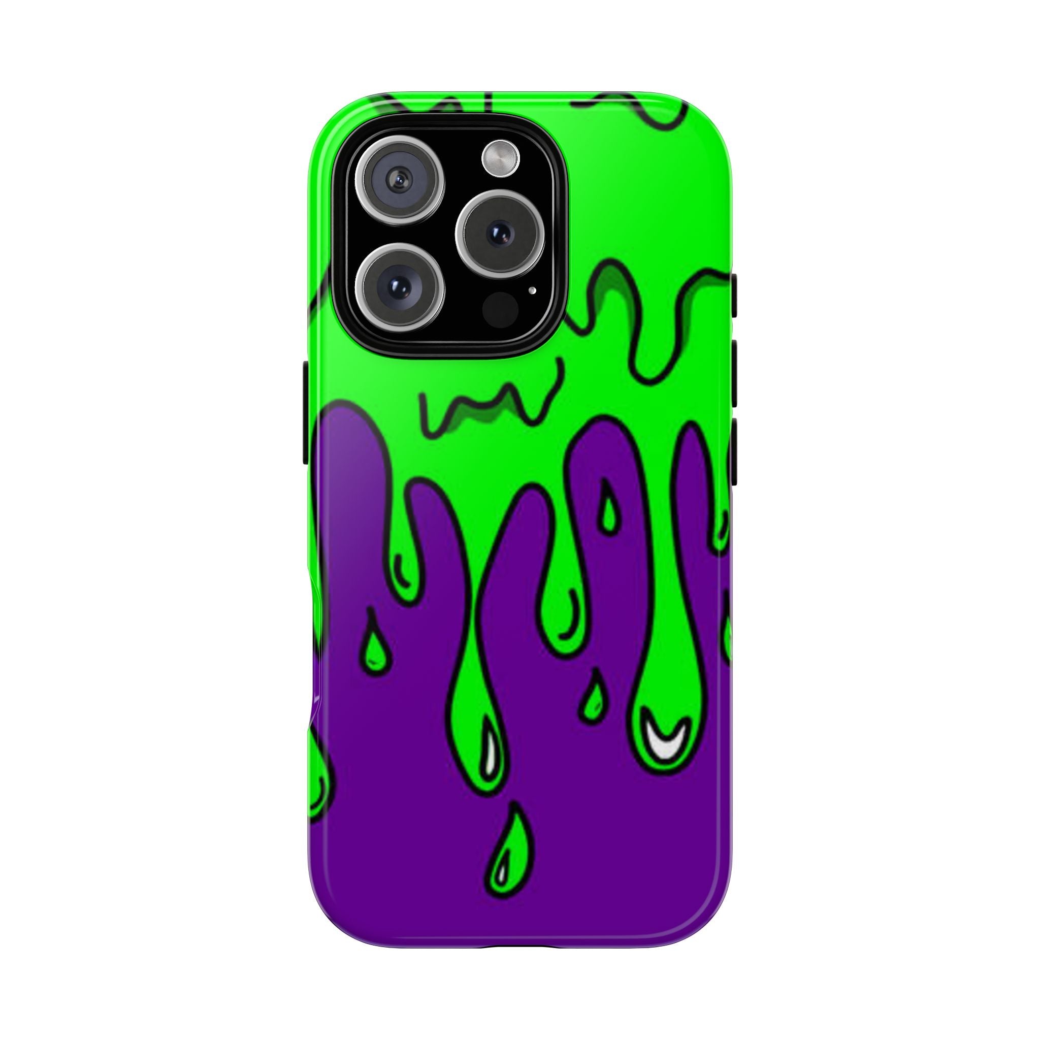 Green and Purple Drip Art Phone Case | Slim Protective Phone Case