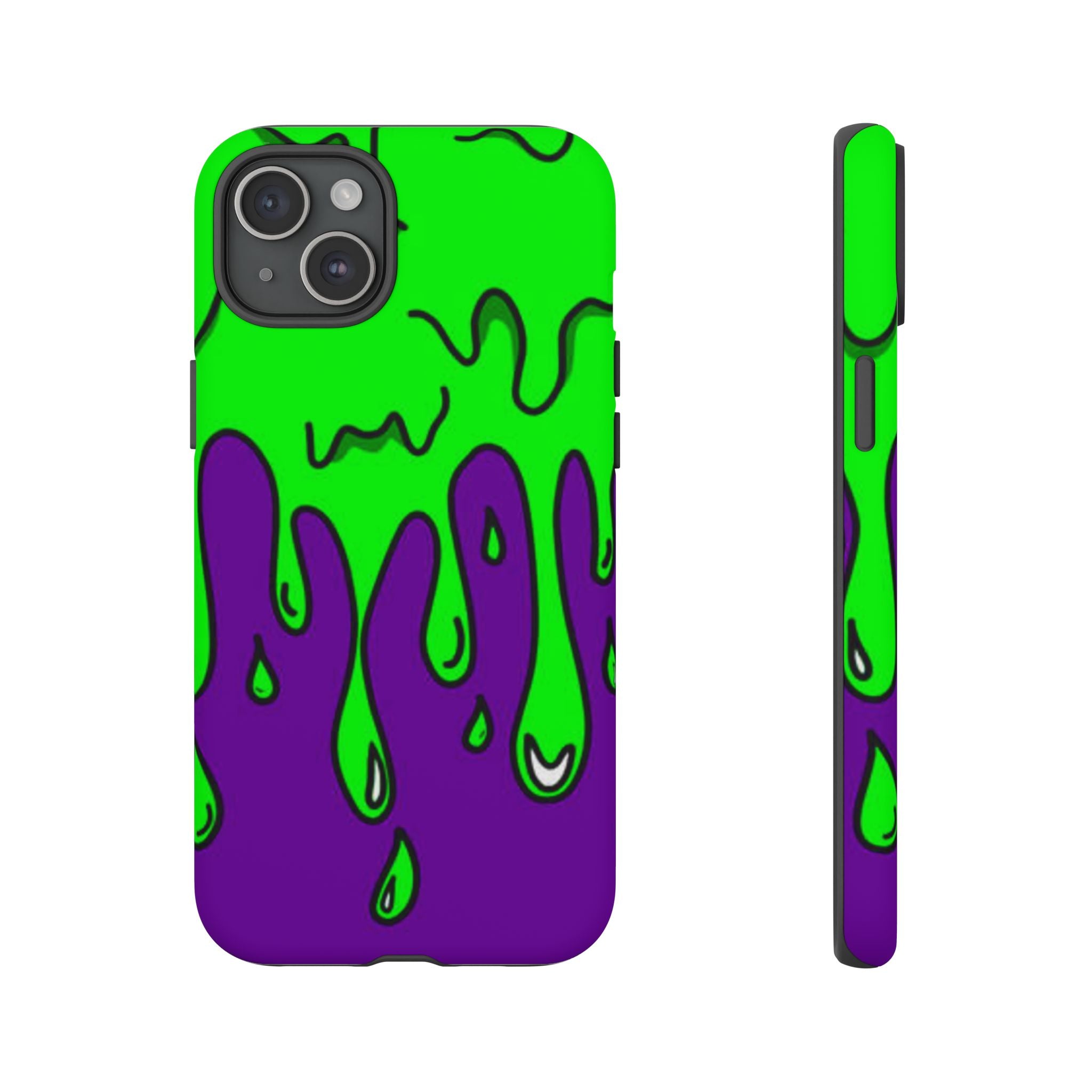 Green and Purple Drip Art Phone Case | Slim Protective Phone Case