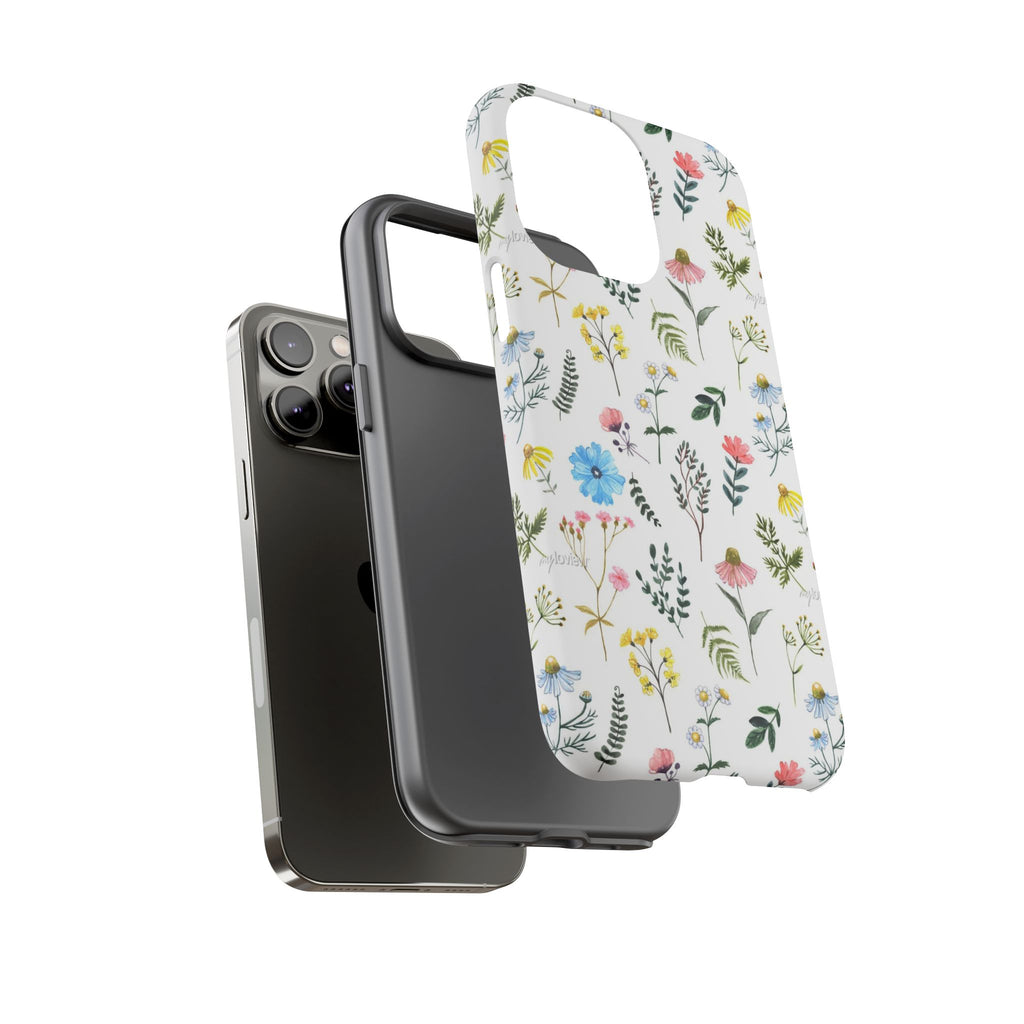 Wildflower Pattern Tough Case | Floral Phone Case, Botanical Print
