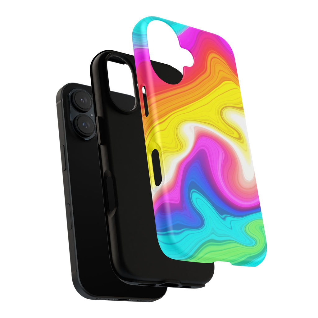 Rainbow Marble Swirl Phone Case | Tough Case
