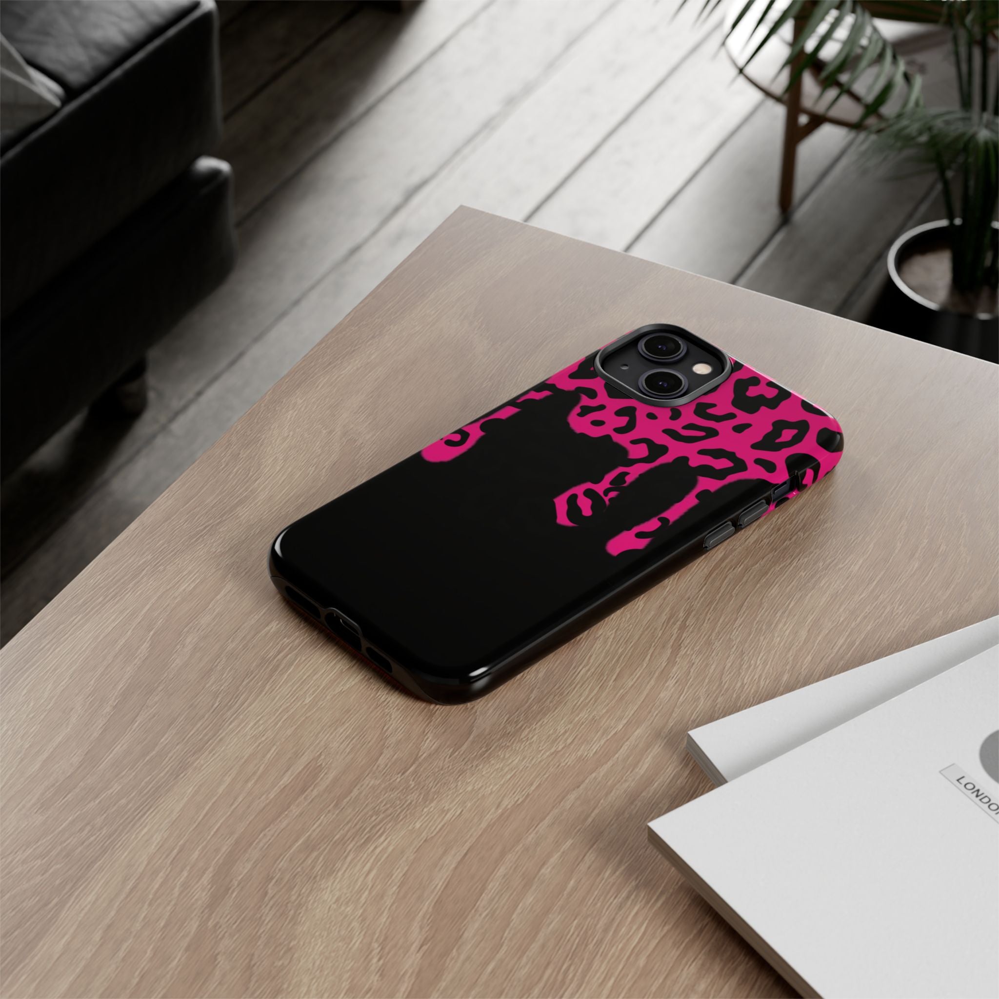 Hot Pink Leopard Drip Phone Case | Tough Case