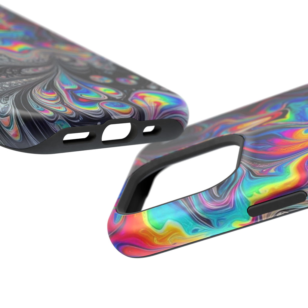 Impact-Resistant Phone Case — Iridescent Psychedelic Swirl