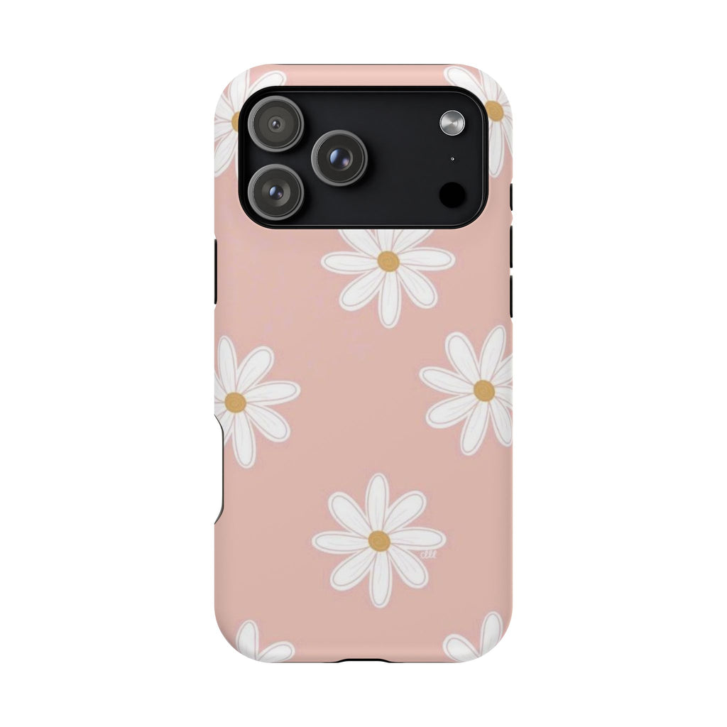 White Daisy Pattern Phone Case | Impact-Resistant Case