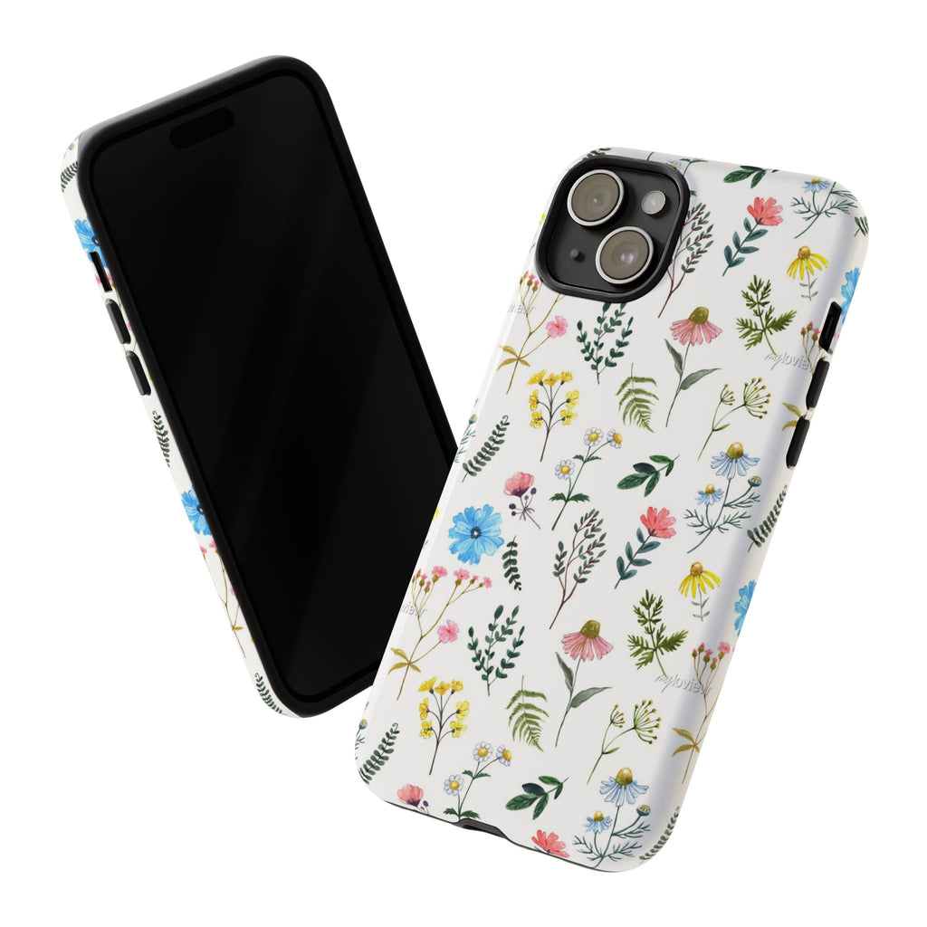 Wildflower Pattern Tough Case | Floral Phone Case, Botanical Print
