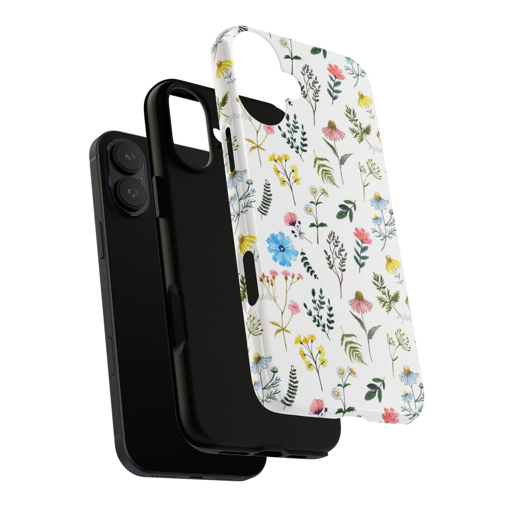 Wildflower Pattern Tough Case | Floral Phone Case, Botanical Print