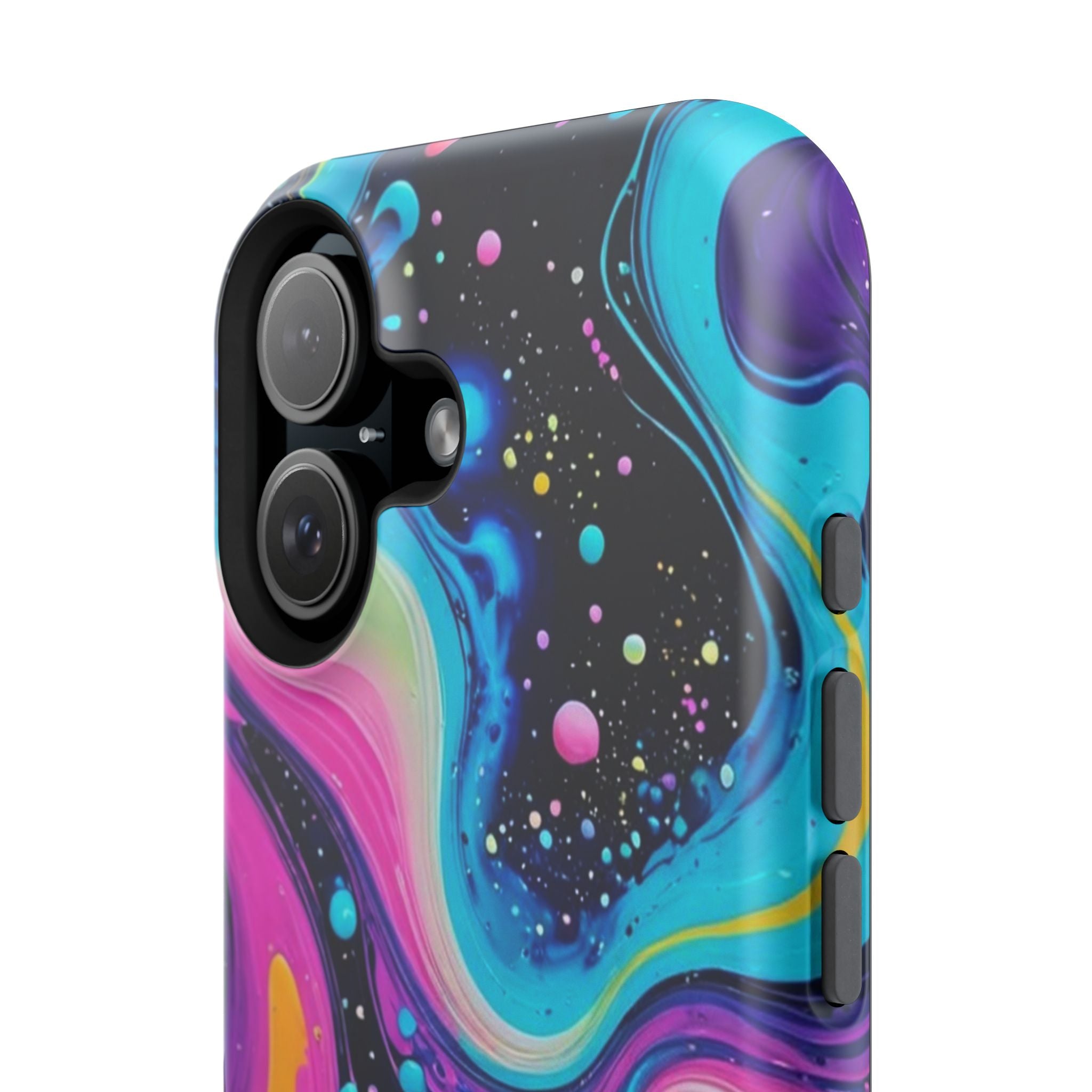 Impact-Resistant Phone Case — Neon Galaxy Swirl