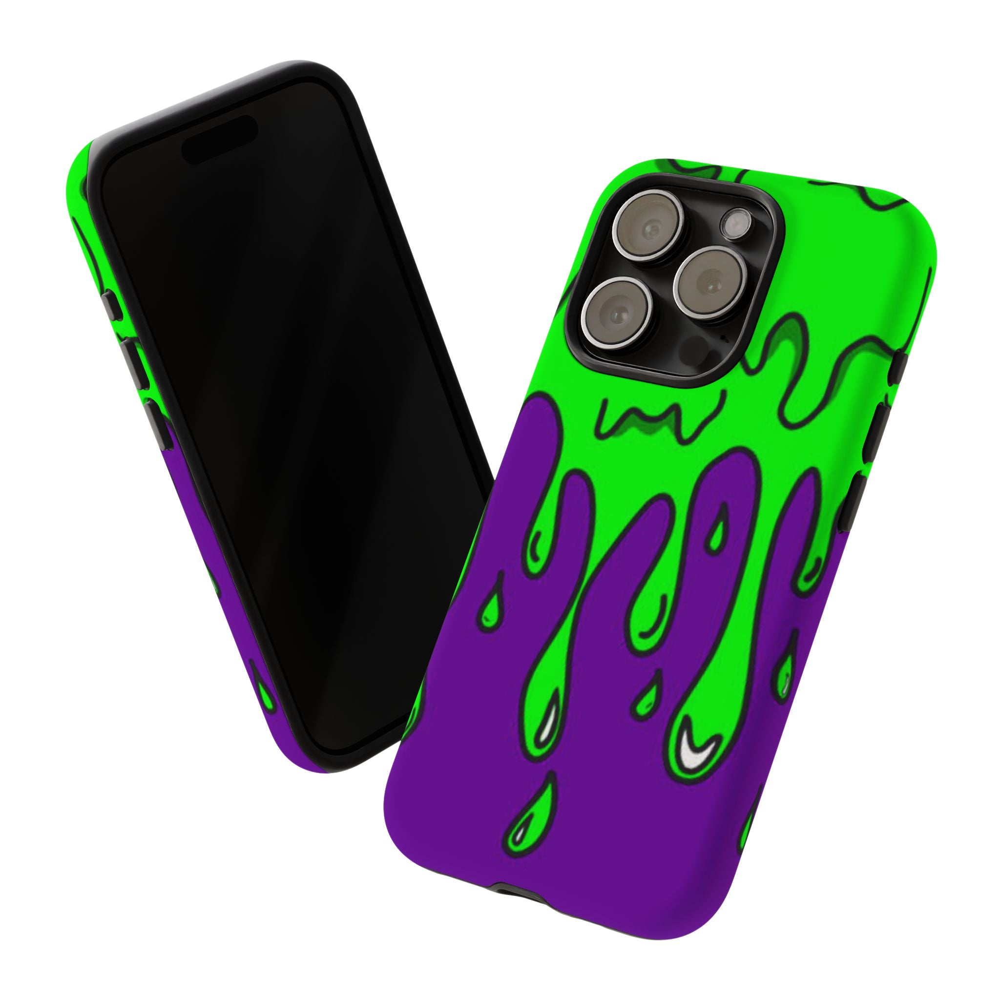 Green and Purple Drip Art Phone Case | Slim Protective Phone Case